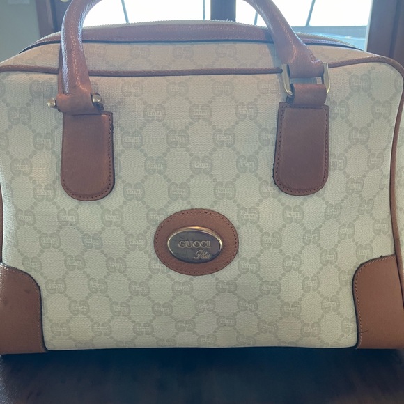 Gucci-plus Cream and Tan satchel Bag in great condition!VINTAGE♥️❤️ - Picture 2 of 11